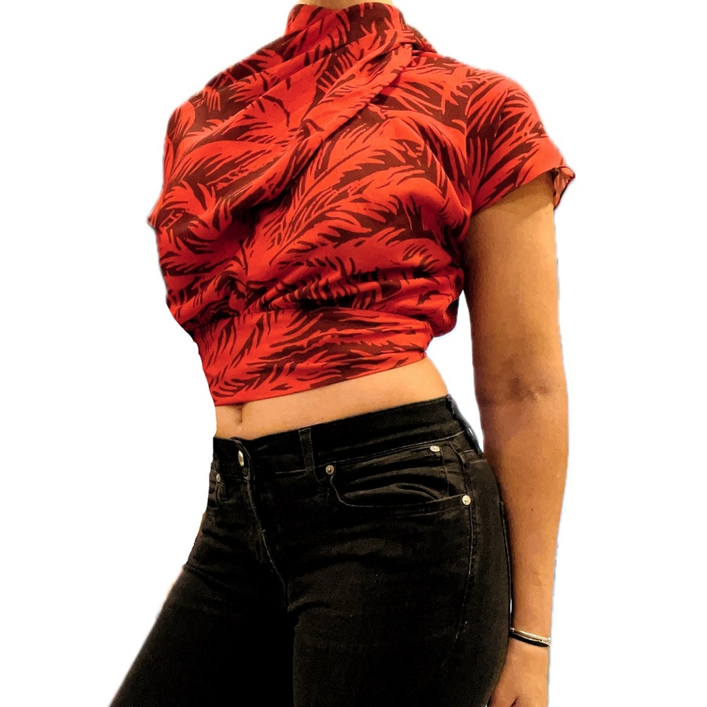 Johanna Ortiz Wrap Bkouse Tonal Palm Print - Picture 9 of 14
